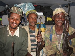 Drei Begleiter in Äthiopien