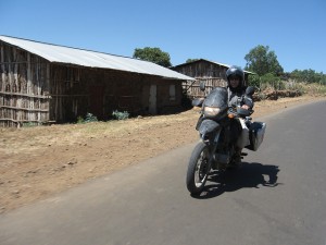 Pilger auf Motorrad